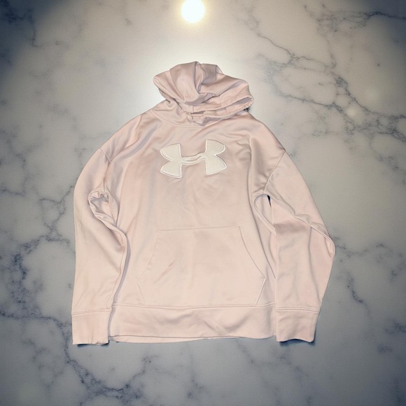 Under Armour Light Pink Hoodie with White Logo - Picture 2 of 4